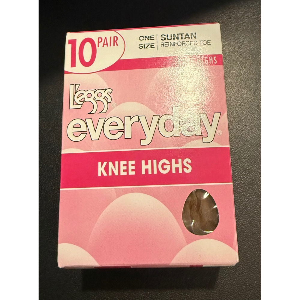 Leggs Womens One Size Knee Highs Suntan 10 Pair Everyday Reinforced Toe NEW